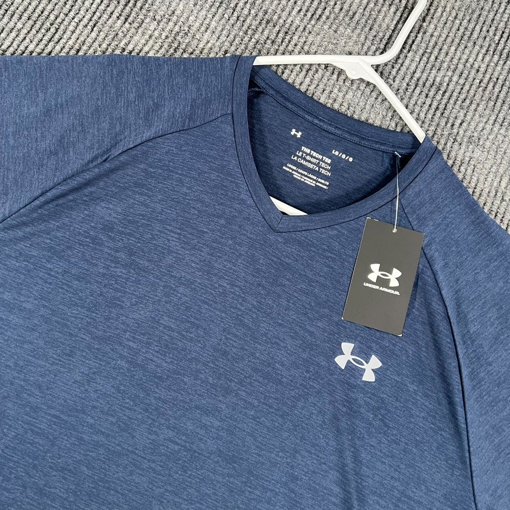 Under Armour Tech Tee Shirt Mens Large Blue Short Sleeve Athletic Training New